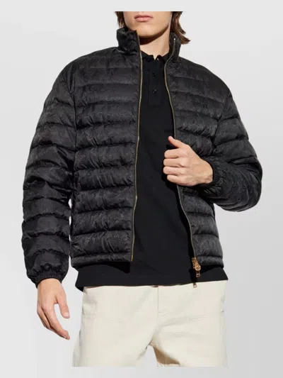 Versace Tailored Jacket With Elasticated Cuffs And Hem In Black