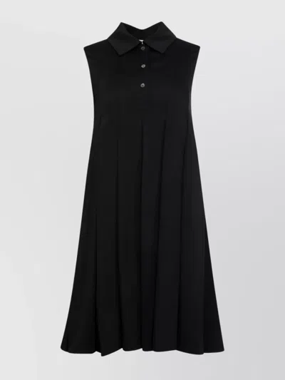 Loewe Trapeze Short Dress Box-pleat Design In Black