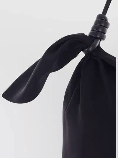 Loewe Halter Neck Sleeveless Flared Dress With Bow In Black