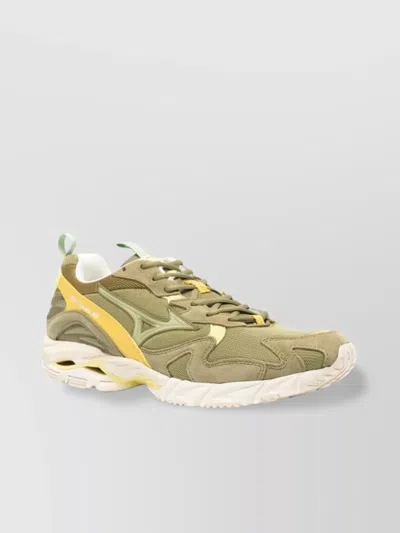 Mizuno Low Top Sneakers With Branded Heel Counter In Green