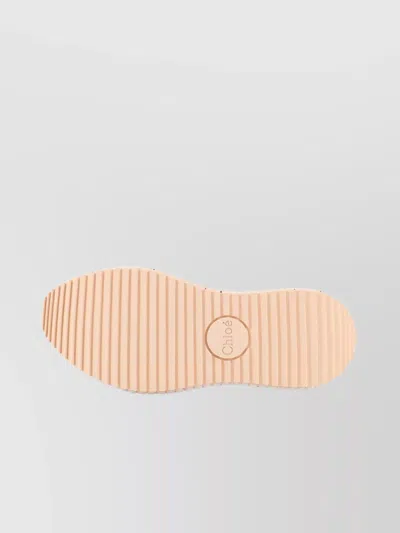 Chloé Nama Beige Mesh Sneakers In Gold