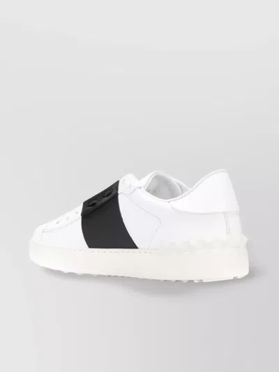 Valentino Garavani Valentino Calfskin Sneakers With Contrasting Bands And Rubber Studs In White