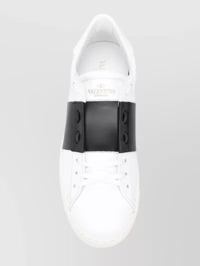 Valentino Garavani Valentino Calfskin Sneakers With Contrasting Bands And Rubber Studs In White