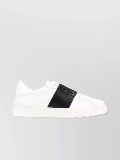 Valentino Garavani Valentino Calfskin Sneakers With Contrasting Bands And Rubber Studs In White