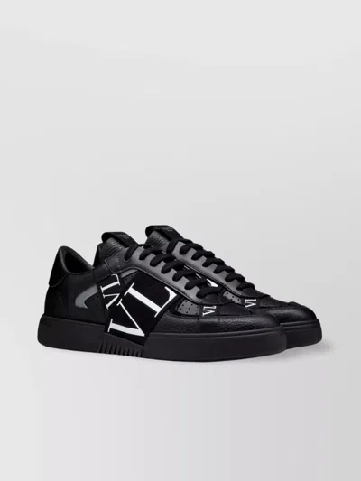 Valentino Leather Sneakers In Black
