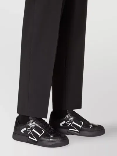 Valentino Leather Sneakers In Black