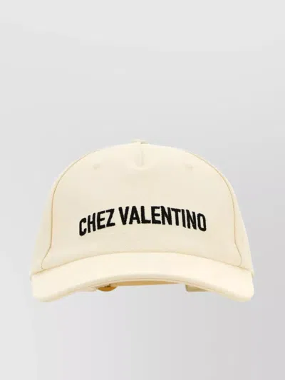 Valentino Garavani Cotton Baseball Cap In Neutral