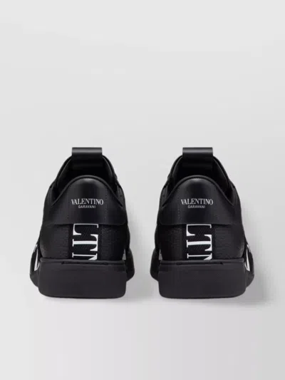 Valentino Leather Sneakers In Black