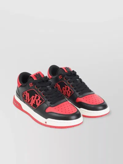 Amiri Low Top Sneakers With Round Toe And Perforated Patch In Black