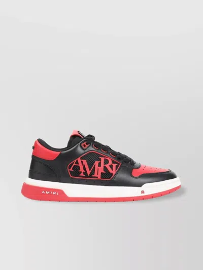 Amiri Low Top Sneakers With Round Toe And Perforated Patch In Black