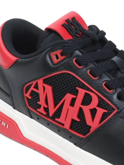 Amiri Low Top Sneakers With Round Toe And Perforated Patch In Black