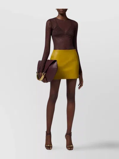 Elisabetta Franchi Sheer Fabric Long Sleeves Round Neckline