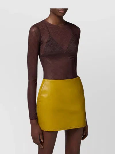 Elisabetta Franchi Sheer Fabric Long Sleeves Round Neckline