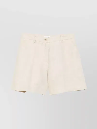 P.a.r.o.s.h Parosh Beige Linen Tailored Shorts With High Waist