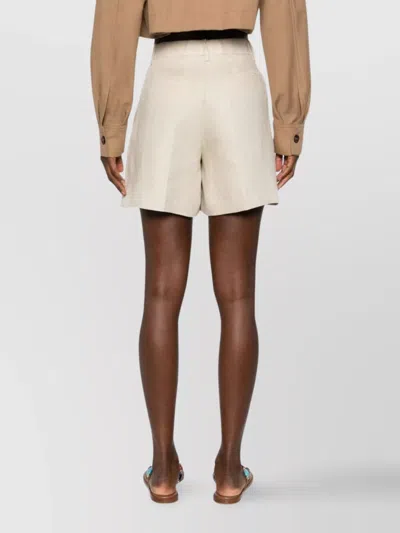 P.a.r.o.s.h Parosh Beige Linen Tailored Shorts With High Waist