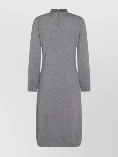 Fabiana Filippi Knee Length Dress High Neckline In Gray