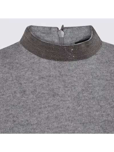 Fabiana Filippi Knee Length Dress High Neckline In Gray