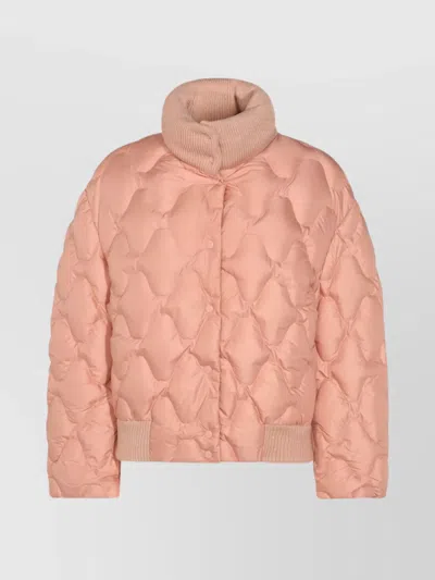 Fabiana Filippi Quilted Jackets With Ribbed Collar And Cuffs In Pink