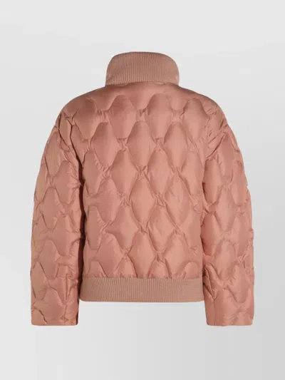 Fabiana Filippi Quilted Jackets With Ribbed Collar And Cuffs In Pink