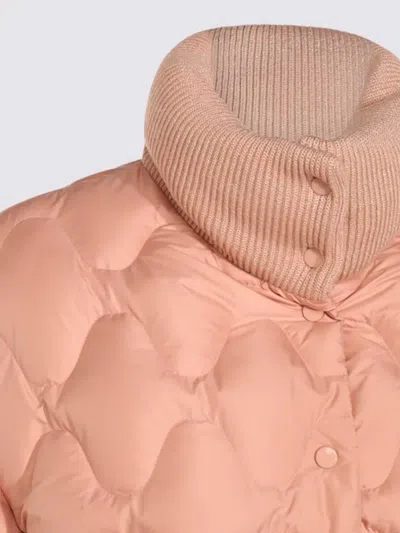Fabiana Filippi Quilted Jackets With Ribbed Collar And Cuffs In Pink