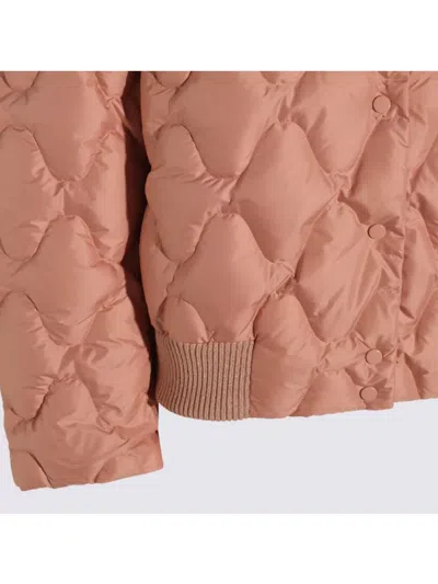 Fabiana Filippi Quilted Jackets With Ribbed Collar And Cuffs In Pink