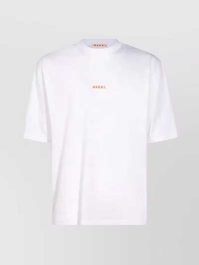 Marni Men's Logo Patch T-shirt In White