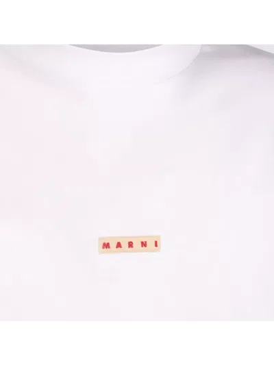 Marni Men's Logo Patch T-shirt In White