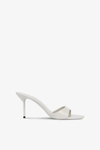 Paris Texas Mules In Grey Patent Leather In White