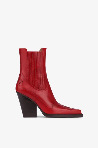 Paris Texas Ankle Boots In Ruby Vintage-effect Calf Leather