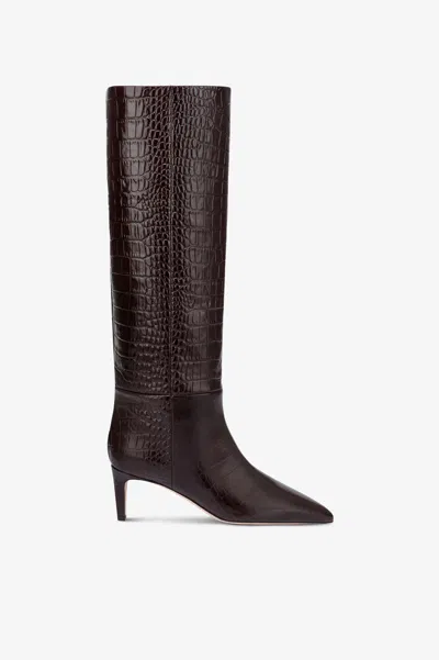 Paris Texas Crocodile-embossed 110mm Knee Boots