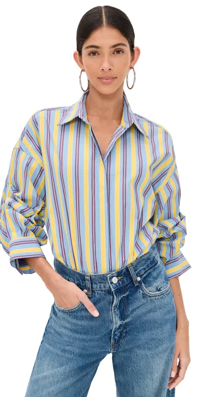 Staud Traverse Bodysuit Linus Stripe In Multi