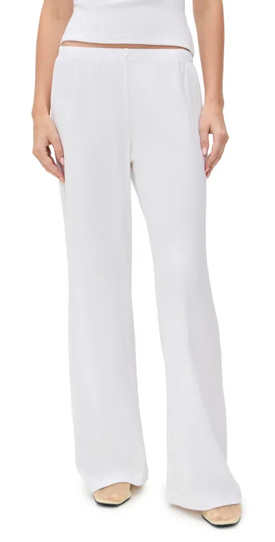 Leset Pointelle Crop Wide Leg Pant In White