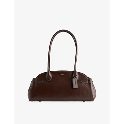 Coach Womens Empire 34 Leather Carryall Bag Maple