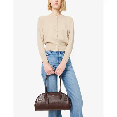 Coach Womens Empire 34 Leather Carryall Bag Maple