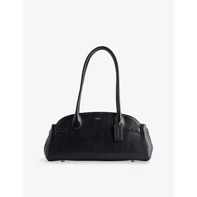 Coach Womens Empire 34 Leather Carryall Bag Black