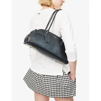 Coach Womens Empire 34 Leather Carryall Bag Black