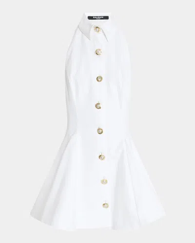 Balmain Backless Dress In White