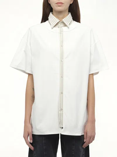 Maison Margiela Inverted Design Cotton Shirt In White