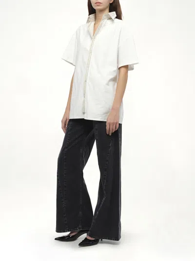 Maison Margiela Inverted Design Cotton Shirt In White