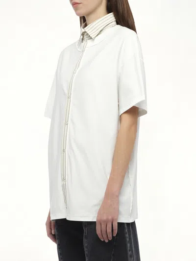 Maison Margiela Inverted Design Cotton Shirt In White