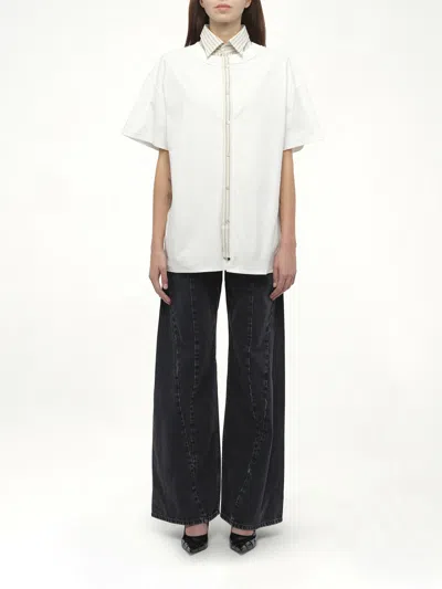 Maison Margiela Inverted Design Cotton Shirt In White