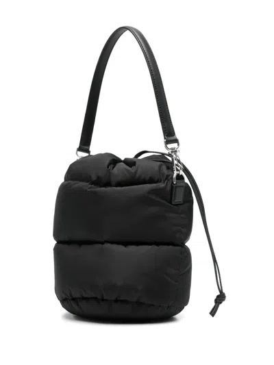 Moncler Caradoc Fabric Bucket Bag With Adjustable Strap In Black