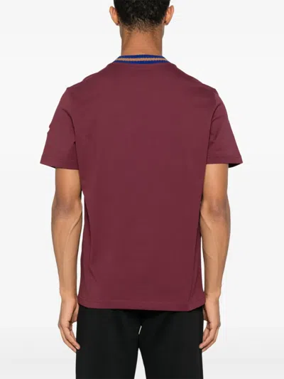 Moncler Logo Cotton Jersey T-shirt In Burgundy