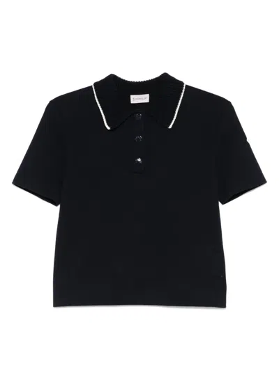 Moncler Womens Knitted Polo In Black