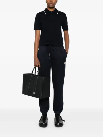 Moncler Womens Knitted Polo In Black