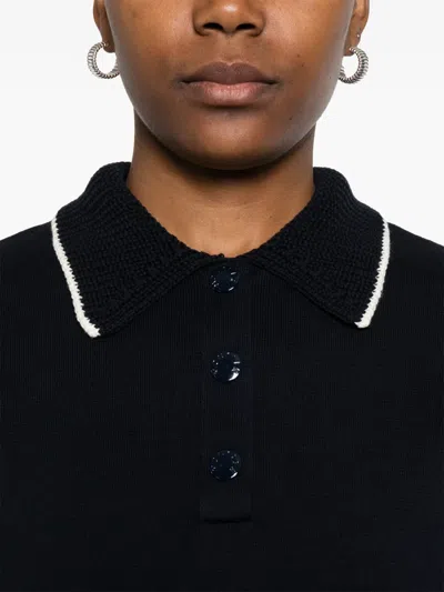 Moncler Womens Knitted Polo In Black