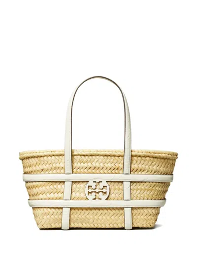 Tory Burch Natural Small Ella Straw Basket Tote In Neutral