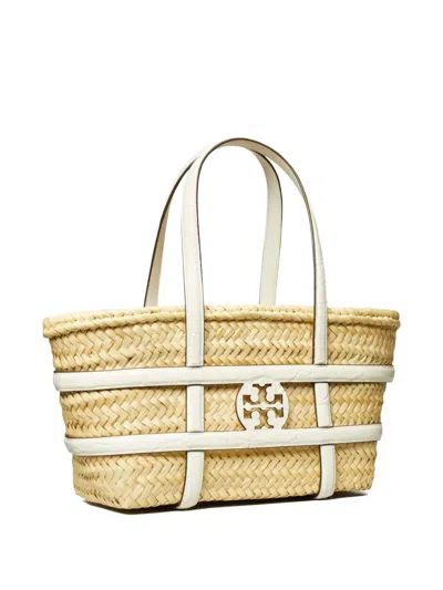 Tory Burch Natural Small Ella Straw Basket Tote In Neutral