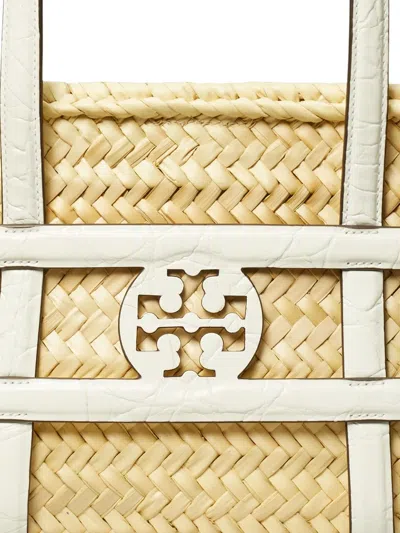 Tory Burch Natural Small Ella Straw Basket Tote In Neutral