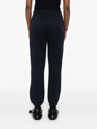 Moncler Blue Cotton Jogging Pants In Black